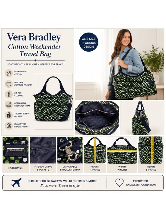 Vera Bradley Handbags - Vera Bradley Quilted Carryall Travel Bag in the "Lucky Dots" Limited Edition